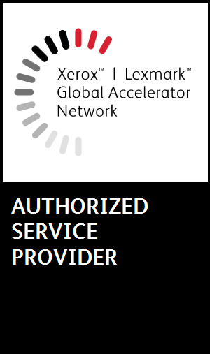 Xerox | Lexmark Global Accelerator Network — Authorized Service Provider | Advantage Business Systems Xerox | Lexmark Global Accelerator Network Authorized Service Provider badge for Advantage Business Systems copier and printer repair