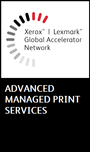 Xerox | Lexmark Global Accelerator Network — Advanced Managed Print Services | Advantage Business Systems Xerox | Lexmark Global Accelerator Network Advanced Managed Print Services badge for Advantage Business Systems